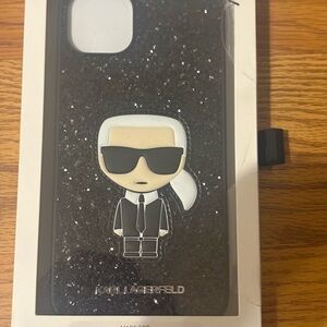 Karl Lagerfeld Black Sparkle Character Phone Case